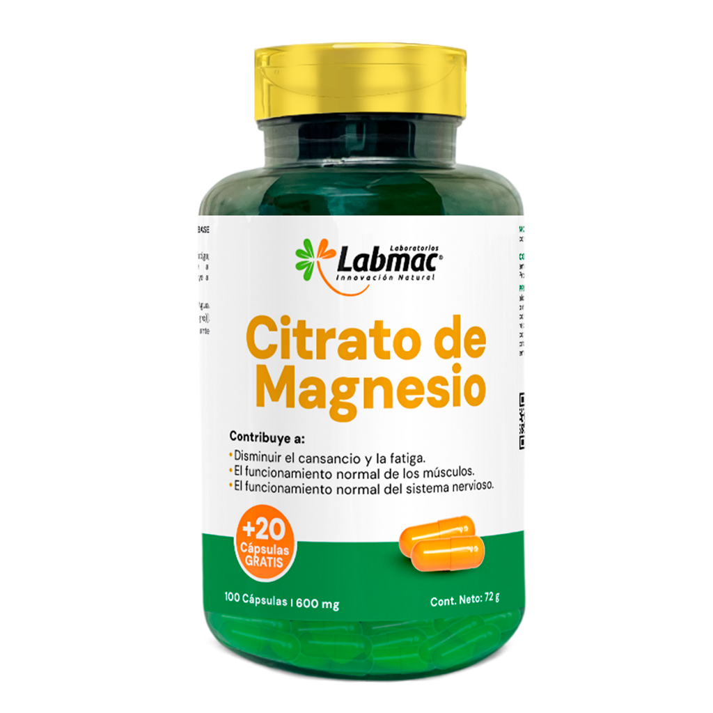 CITRATO DE MAGNESIO 600MG X120 CAPSULAS LABMAC
