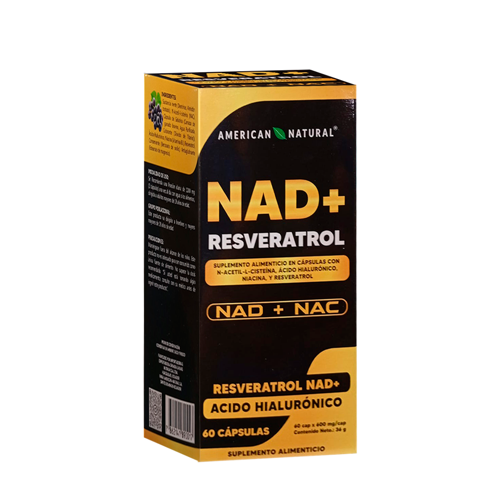 NAD + RESVERATROL X60 CAPSULAS AMERICAN NATURAL