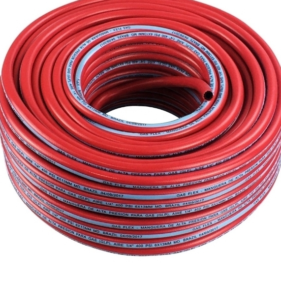 MANGUERA ROJA CON RAYA BLANCA  DE GLP